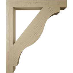 Ekena Millwork - BKTUR035X30X36FST05RCPR - Timberthane Faux Wood Funston Style Bracket, Block Ends, 3 1/2"W x 30"D x 36"H, Primed Tan