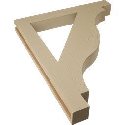 Ekena Millwork - BKTUR035X30X36FST05RCPR - Timberthane Faux Wood Funston Style Bracket, Block Ends, 3 1/2"W x 30"D x 36"H, Primed Tan