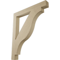 Ekena Millwork - BKTUR035X30X36FST05RCPR - Timberthane Faux Wood Funston Style Bracket, Block Ends, 3 1/2"W x 30"D x 36"H, Primed Tan