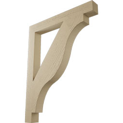 Ekena Millwork - BKTUR035X30X38FST05RCPR - Timberthane Faux Wood Funston Style Bracket, Block Ends, 3 1/2"W x 30"D x 38"H, Primed Tan