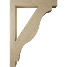 Ekena Millwork - BKTUR035X30X42FST05RCPR - Timberthane Faux Wood Funston Style Bracket, Block Ends, 3 1/2"W x 30"D x 42"H, Primed Tan