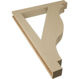 Ekena Millwork - BKTUR035X30X42FST05RCPR - Timberthane Faux Wood Funston Style Bracket, Block Ends, 3 1/2"W x 30"D x 42"H, Primed Tan