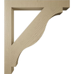 Ekena Millwork - BKTUR035X32X36FST05RCPR - Timberthane Faux Wood Funston Style Bracket, Block Ends, 3 1/2"W x 32"D x 36"H, Primed Tan