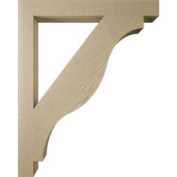 Ekena Millwork - BKTUR035X32X40FST05RCPR - Timberthane Faux Wood Funston Style Bracket, Block Ends, 3 1/2"W x 32"D x 40"H, Primed Tan