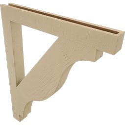 Ekena Millwork - BKTUR035X32X40FST05RCPR - Timberthane Faux Wood Funston Style Bracket, Block Ends, 3 1/2"W x 32"D x 40"H, Primed Tan