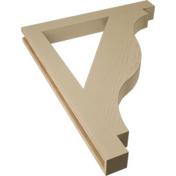 Ekena Millwork - BKTUR035X32X40FST05RCPR - Timberthane Faux Wood Funston Style Bracket, Block Ends, 3 1/2"W x 32"D x 40"H, Primed Tan