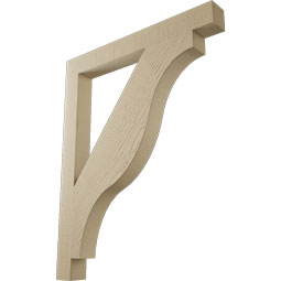 Ekena Millwork - BKTUR035X32X40FST05RCPR - Timberthane Faux Wood Funston Style Bracket, Block Ends, 3 1/2"W x 32"D x 40"H, Primed Tan