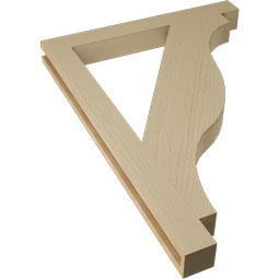 Ekena Millwork - BKTUR035X32X44FST05RCPR - Timberthane Faux Wood Funston Style Bracket, Block Ends, 3 1/2"W x 32"D x 44"H, Primed Tan