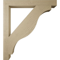 Ekena Millwork - BKTUR035X34X38FST05RCPR - Timberthane Faux Wood Funston Style Bracket, Block Ends, 3 1/2"W x 34"D x 38"H, Primed Tan