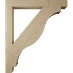 Ekena Millwork - BKTUR035X34X40FST05RCPR - Timberthane Faux Wood Funston Style Bracket, Block Ends, 3 1/2"W x 34"D x 40"H, Primed Tan