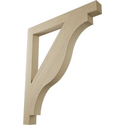 Ekena Millwork - BKTUR035X34X40FST05RCPR - Timberthane Faux Wood Funston Style Bracket, Block Ends, 3 1/2"W x 34"D x 40"H, Primed Tan
