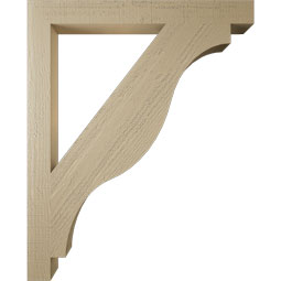 Ekena Millwork - BKTUR035X34X42FST05RCPR - Timberthane Faux Wood Funston Style Bracket, Block Ends, 3 1/2"W x 34"D x 42"H, Primed Tan