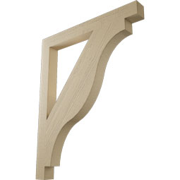 Ekena Millwork - BKTUR035X34X42FST05RCPR - Timberthane Faux Wood Funston Style Bracket, Block Ends, 3 1/2"W x 34"D x 42"H, Primed Tan