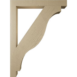 Ekena Millwork - BKTUR035X34X46FST05RCPR - Timberthane Faux Wood Funston Style Bracket, Block Ends, 3 1/2"W x 34"D x 46"H, Primed Tan