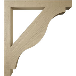 Ekena Millwork - BKTUR035X36X40FST05RCPR - Timberthane Faux Wood Funston Style Bracket, Block Ends, 3 1/2"W x 36"D x 40"H, Primed Tan