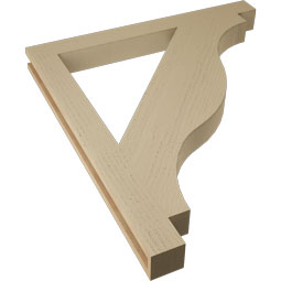 Ekena Millwork - BKTUR035X36X40FST05RCPR - Timberthane Faux Wood Funston Style Bracket, Block Ends, 3 1/2"W x 36"D x 40"H, Primed Tan