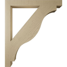 Ekena Millwork - BKTUR035X36X42FST05RCPR - Timberthane Faux Wood Funston Style Bracket, Block Ends, 3 1/2"W x 36"D x 42"H, Primed Tan