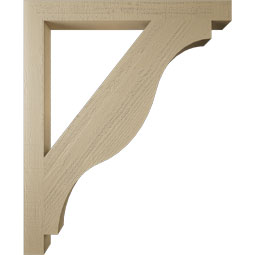 Ekena Millwork - BKTUR035X36X44FST05RCPR - Timberthane Faux Wood Funston Style Bracket, Block Ends, 3 1/2"W x 36"D x 44"H, Primed Tan