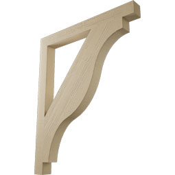 Ekena Millwork - BKTUR035X36X44FST05RCPR - Timberthane Faux Wood Funston Style Bracket, Block Ends, 3 1/2"W x 36"D x 44"H, Primed Tan