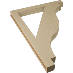 Ekena Millwork - BKTUR035X36X48FST05RCPR - Timberthane Faux Wood Funston Style Bracket, Block Ends, 3 1/2"W x 36"D x 48"H, Primed Tan