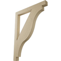 Ekena Millwork - BKTUR035X36X48FST05RCPR - Timberthane Faux Wood Funston Style Bracket, Block Ends, 3 1/2"W x 36"D x 48"H, Primed Tan