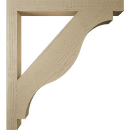 Ekena Millwork - BKTUR035X38X42FST05RCPR - Timberthane Faux Wood Funston Style Bracket, Block Ends, 3 1/2"W x 38"D x 42"H, Primed Tan