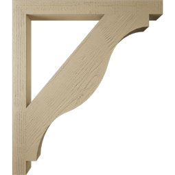 Ekena Millwork - BKTUR035X38X44FST05RCPR - Timberthane Faux Wood Funston Style Bracket, Block Ends, 3 1/2"W x 38"D x 44"H, Primed Tan