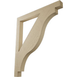 Ekena Millwork - BKTUR035X38X44FST05RCPR - Timberthane Faux Wood Funston Style Bracket, Block Ends, 3 1/2"W x 38"D x 44"H, Primed Tan