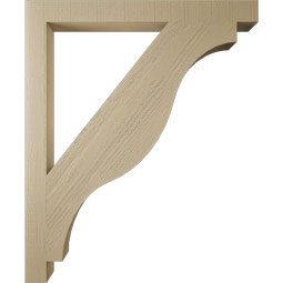 Ekena Millwork - BKTUR035X38X46FST05RCPR - Timberthane Faux Wood Funston Style Bracket, Block Ends, 3 1/2"W x 38"D x 46"H, Primed Tan