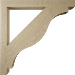 Ekena Millwork - BKTUR035X40X40FST05RCPR - Timberthane Faux Wood Funston Style Bracket, Block Ends, 3 1/2"W x 40"D x 40"H, Primed Tan
