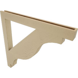 Ekena Millwork - BKTUR035X40X40FST05RCPR - Timberthane Faux Wood Funston Style Bracket, Block Ends, 3 1/2"W x 40"D x 40"H, Primed Tan