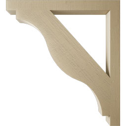 Ekena Millwork - BKTUR035X40X44FST05RCPR - Timberthane Faux Wood Funston Style Bracket, Block Ends, 3 1/2"W x 40"D x 44"H, Primed Tan