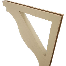 Ekena Millwork - BKTUR035X40X44FST05RCPR - Timberthane Faux Wood Funston Style Bracket, Block Ends, 3 1/2"W x 40"D x 44"H, Primed Tan