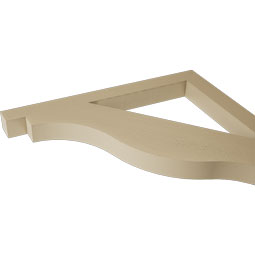 Ekena Millwork - BKTUR035X40X44FST05RCPR - Timberthane Faux Wood Funston Style Bracket, Block Ends, 3 1/2"W x 40"D x 44"H, Primed Tan