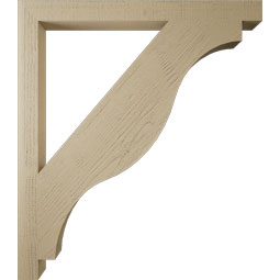 Ekena Millwork - BKTUR035X42X48FST05RCPR - Timberthane Faux Wood Funston Style Bracket, Block Ends, 3 1/2"W x 42"D x 48"H, Primed Tan