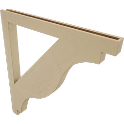 Ekena Millwork - BKTUR035X42X48FST05RCPR - Timberthane Faux Wood Funston Style Bracket, Block Ends, 3 1/2"W x 42"D x 48"H, Primed Tan