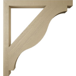 Ekena Millwork - BKTUR035X44X48FST05RCPR - Timberthane Faux Wood Funston Style Bracket, Block Ends, 3 1/2"W x 44"D x 48"H, Primed Tan