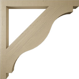 Ekena Millwork - BKTUR035X46X46FST05RCPR - Timberthane Faux Wood Funston Style Bracket, Block Ends, 3 1/2"W x 46"D x 46"H, Primed Tan