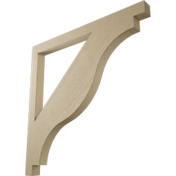 Ekena Millwork - BKTUR035X48X48FST05RCPR - Timberthane Faux Wood Funston Style Bracket, Block Ends, 3 1/2"W x 48"D x 48"H, Primed Tan