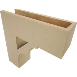 Ekena Millwork - BKTUR055X18X18FST05RCPR - Timberthane Faux Wood Funston Style Bracket, Block Ends, 5 1/2"W x 18"D x 18"H, Primed Tan