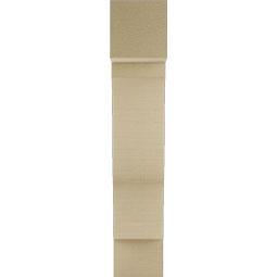 Ekena Millwork - BKTUR055X18X30FST05RCPR - Timberthane Faux Wood Funston Style Bracket, Block Ends, 5 1/2"W x 18"D x 30"H, Primed Tan