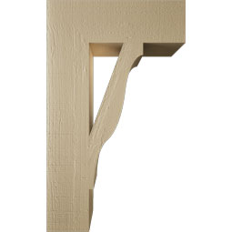 Ekena Millwork - BKTUR055X18X30FST05RCPR - Timberthane Faux Wood Funston Style Bracket, Block Ends, 5 1/2"W x 18"D x 30"H, Primed Tan