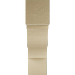 Ekena Millwork - BKTUR055X20X20FST05RCPR - Timberthane Faux Wood Funston Style Bracket, Block Ends, 5 1/2"W x 20"D x 20"H, Primed Tan