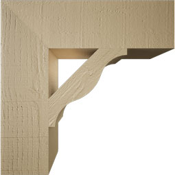 Ekena Millwork - BKTUR055X20X20FST05RCPR - Timberthane Faux Wood Funston Style Bracket, Block Ends, 5 1/2"W x 20"D x 20"H, Primed Tan