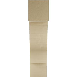 Ekena Millwork - BKTUR055X20X24FST05RCPR - Timberthane Faux Wood Funston Style Bracket, Block Ends, 5 1/2"W x 20"D x 24"H, Primed Tan