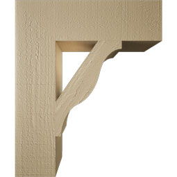 Ekena Millwork - BKTUR055X20X24FST05RCPR - Timberthane Faux Wood Funston Style Bracket, Block Ends, 5 1/2"W x 20"D x 24"H, Primed Tan