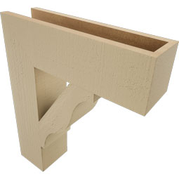 Ekena Millwork - BKTUR055X20X24FST05RCPR - Timberthane Faux Wood Funston Style Bracket, Block Ends, 5 1/2"W x 20"D x 24"H, Primed Tan