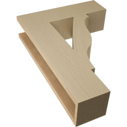 Ekena Millwork - BKTUR055X20X28FST05RCPR - Timberthane Faux Wood Funston Style Bracket, Block Ends, 5 1/2"W x 20"D x 28"H, Primed Tan