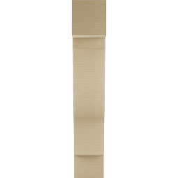 Ekena Millwork - BKTUR055X20X32FST05RCPR - Timberthane Faux Wood Funston Style Bracket, Block Ends, 5 1/2"W x 20"D x 32"H, Primed Tan