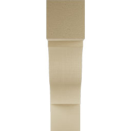 Ekena Millwork - BKTUR055X22X22FST05RCPR - Timberthane Faux Wood Funston Style Bracket, Block Ends, 5 1/2"W x 22"D x 22"H, Primed Tan